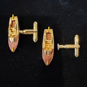 RARE Vintage SWANK Speedboat Cufflinks AS-IS